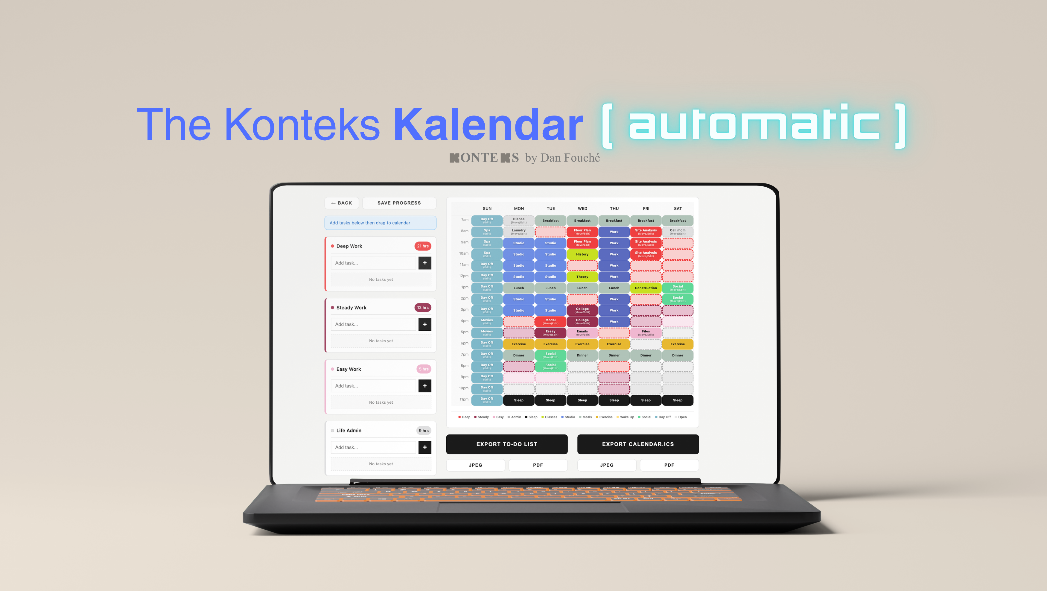 Konteks Kalendar weekly planner